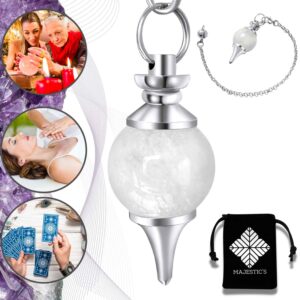 pendule divinatoire cristal de roche quartz blanc sephoroton majestic's